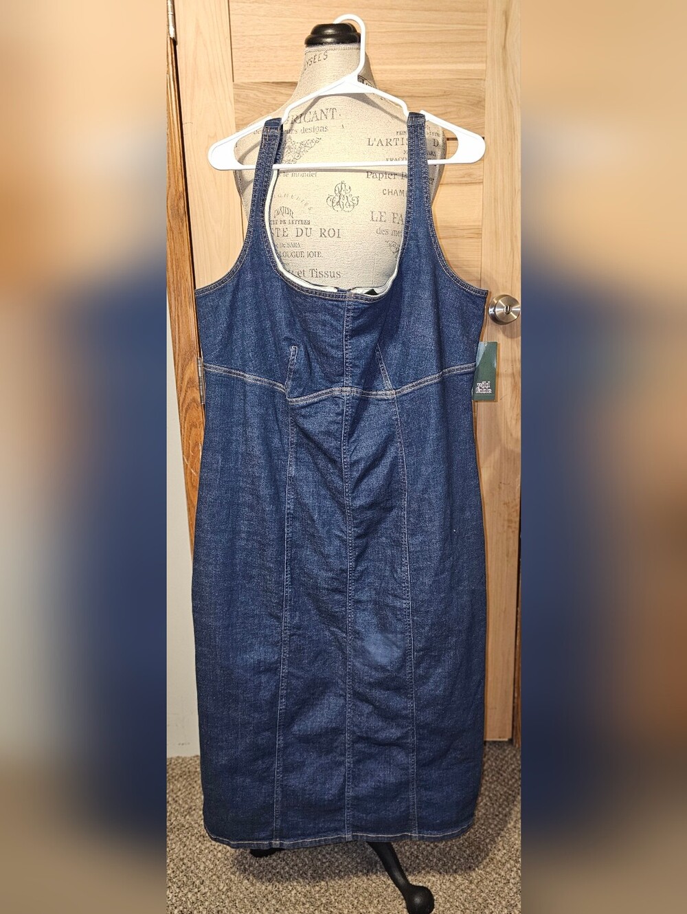 wild fable Dark Blue Denim Midi Dress
